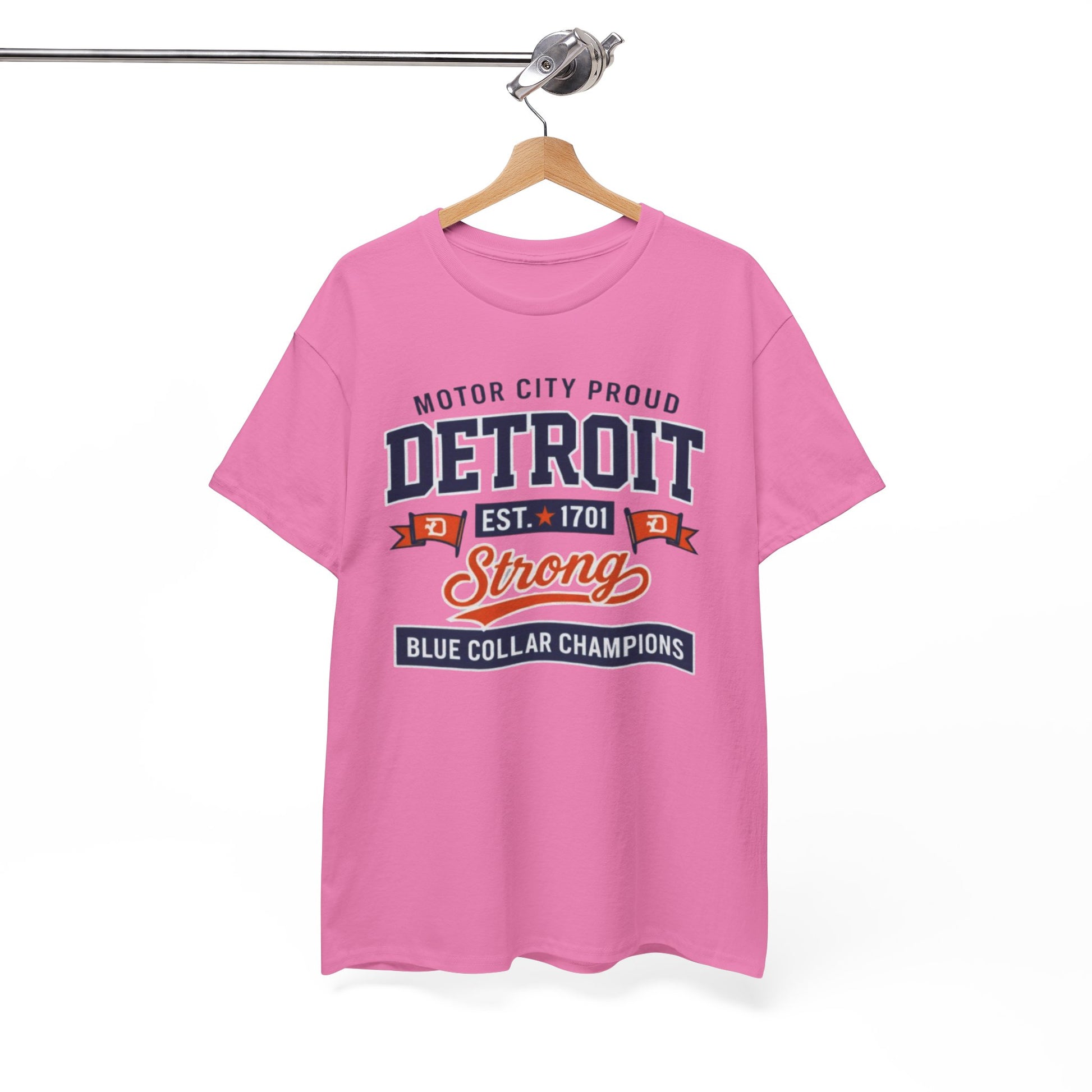 White Smoke Detroit Strong T-Shirt — Motor City "Blue Collar Champions" Tee