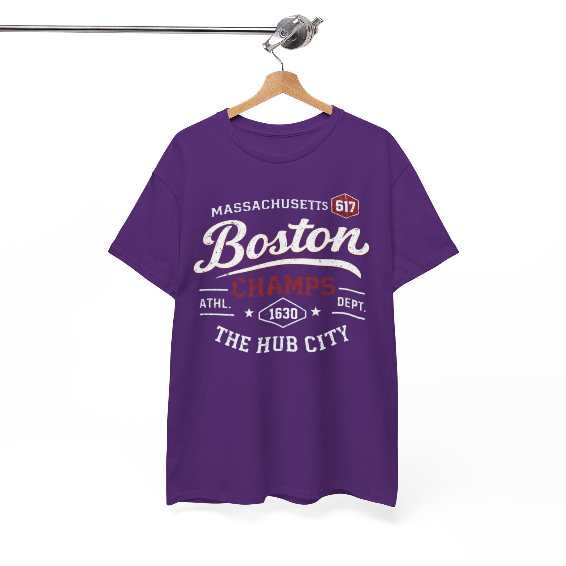 White Smoke Boston Champs T‑Shirt — The Hub City Retro Athletic Tee