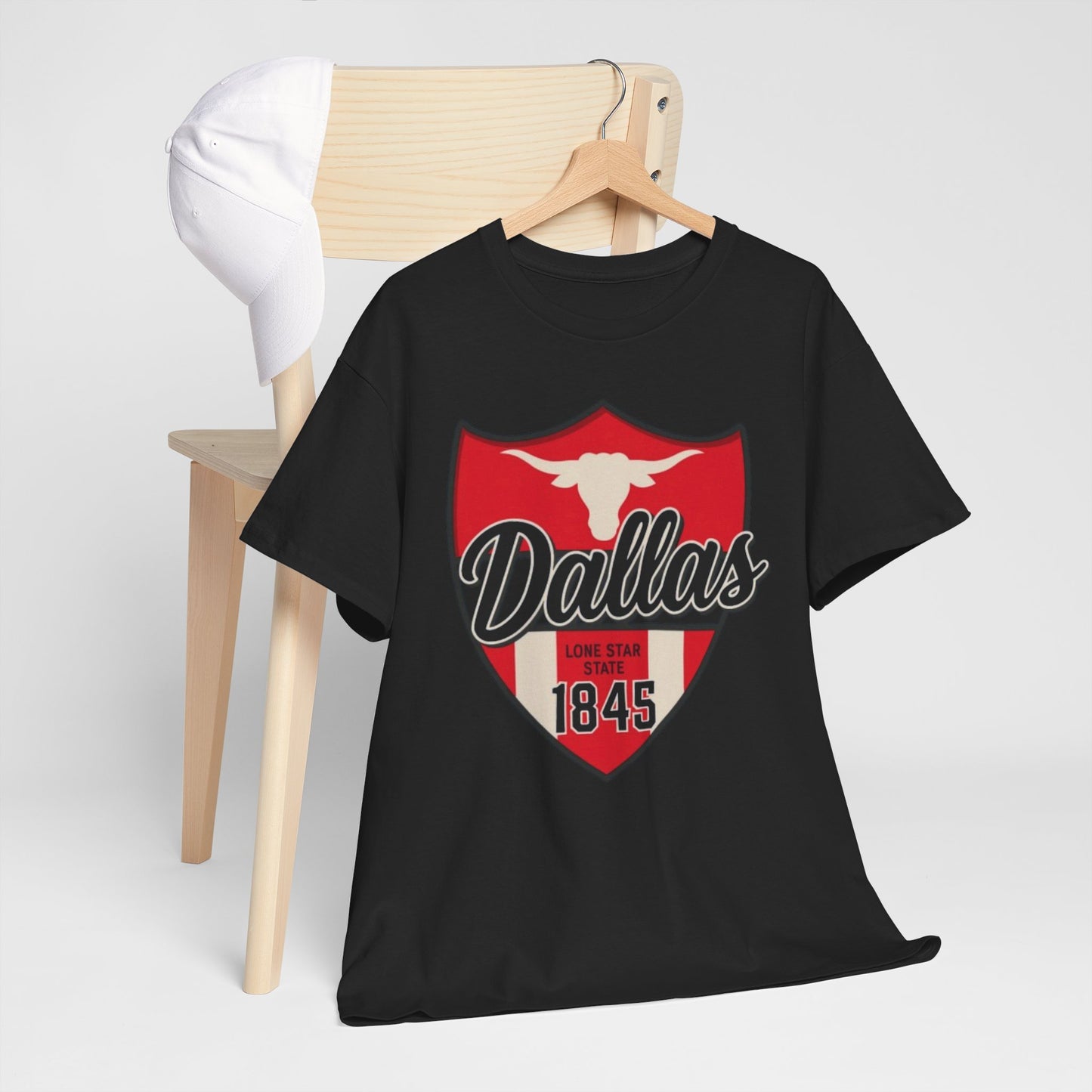 Dallas Lone Star Shield T‑Shirt – Vintage 1845 Texas Longhorn Tee