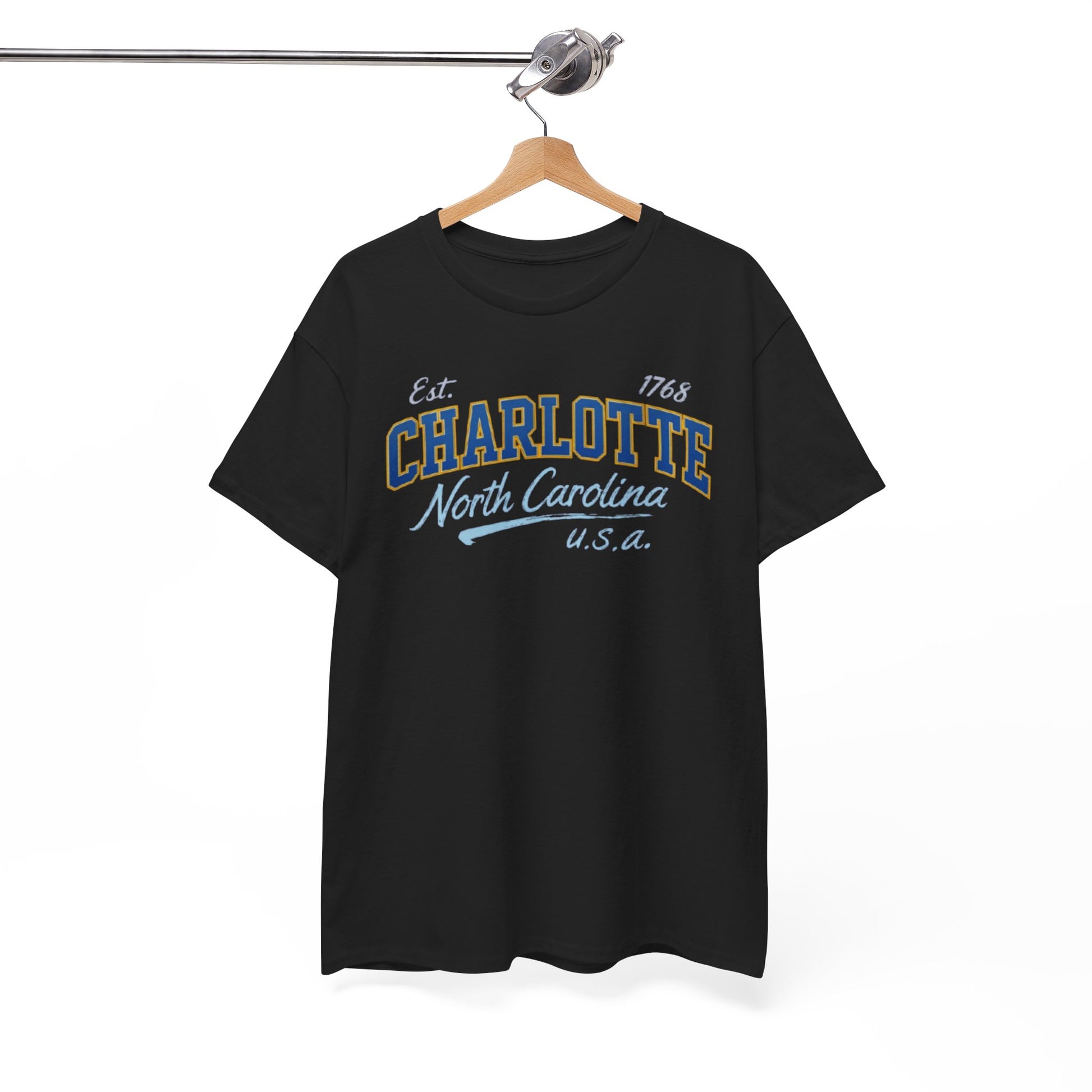 White Smoke Charlotte North Carolina USA Est 1768 T Shirt – Varsity College Style Graphic Tee