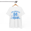 White Smoke Los Angeles athletic shirt  vintage sports  84 jersey tee  college style shirt