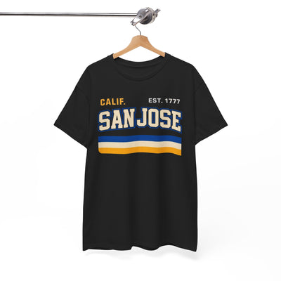 San Jose Retro Stripes Tee — "San Jose" California Est. 1777 Graphic T-Shirt