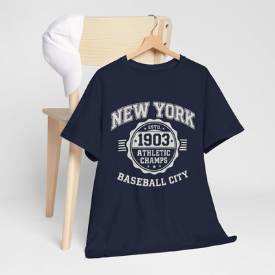 Dark Slate Gray New York Baseball T-Shirt – 1903 Athletic Champs Varsity Design Tee