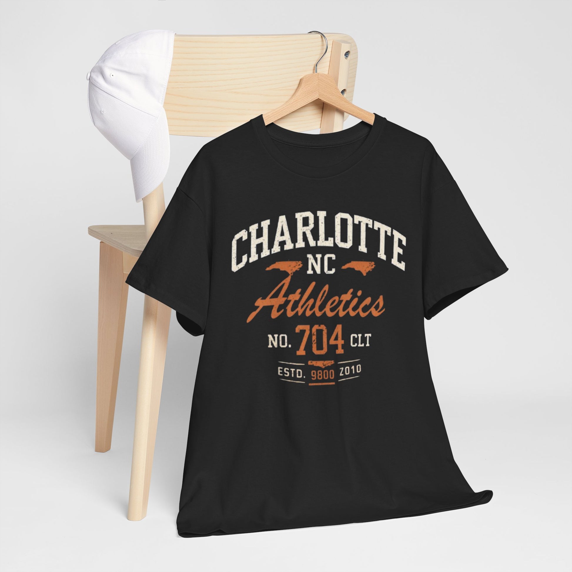 Dark Slate Gray Charlotte NC Athletics No. 704 T-Shirt — Vintage CLT City Tee