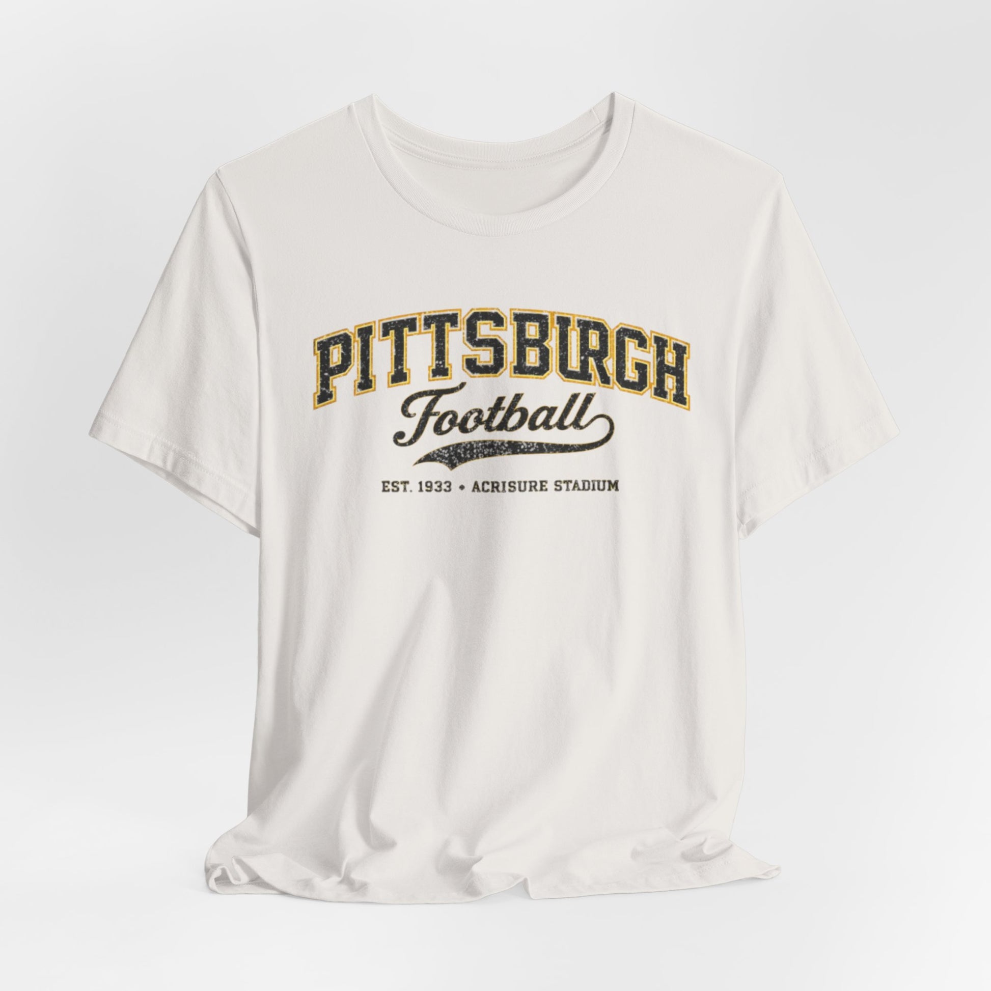 Lavender Pittsburgh Football Tee – Vintage Collegiate Crewneck T-Shirt