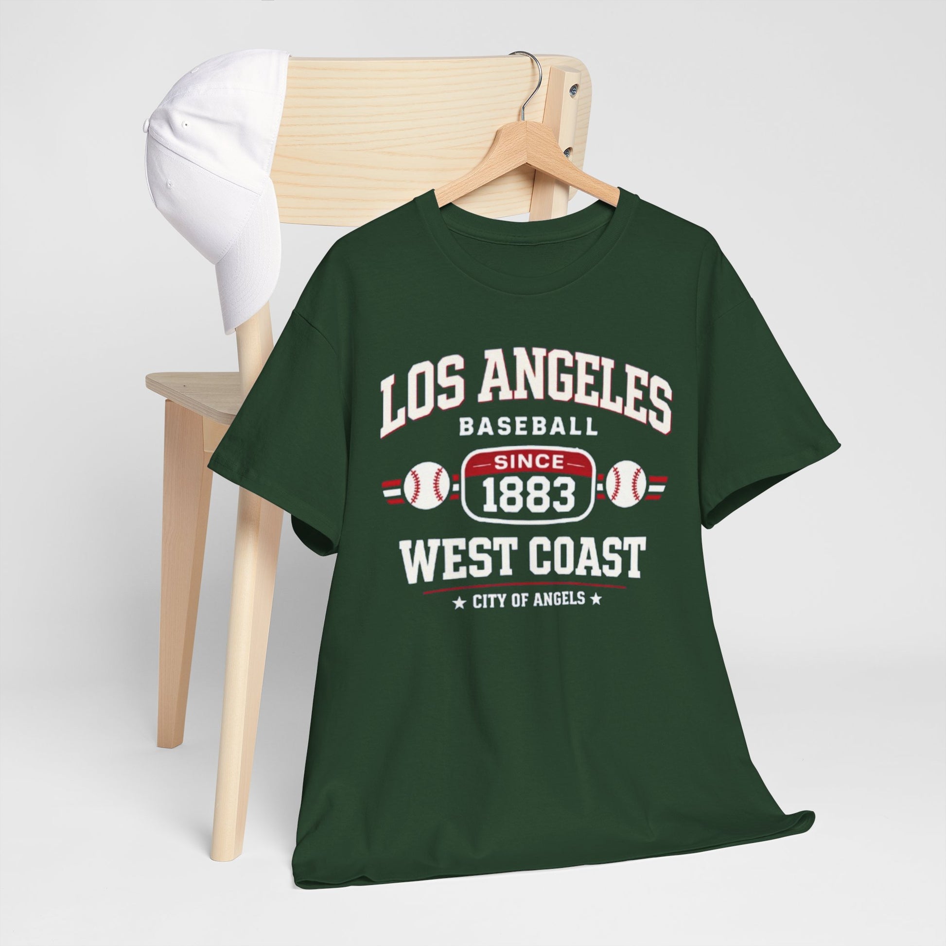 Lavender Los Angeles Baseball Tee — West Coast "Since 1883" Vintage Sport T‑Shirt