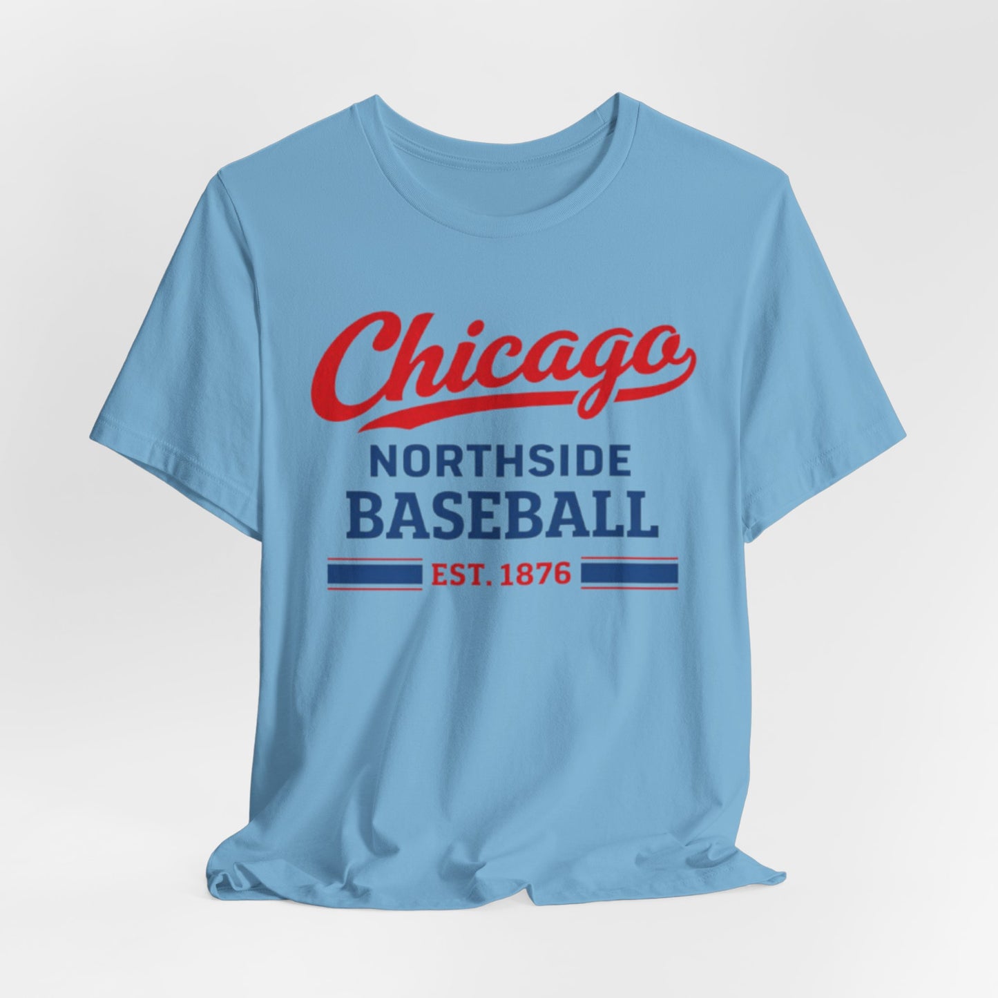 Cornflower Blue Chicago Northside Baseball Tee — Est. 1876 Vintage Sports T‑Shirt
