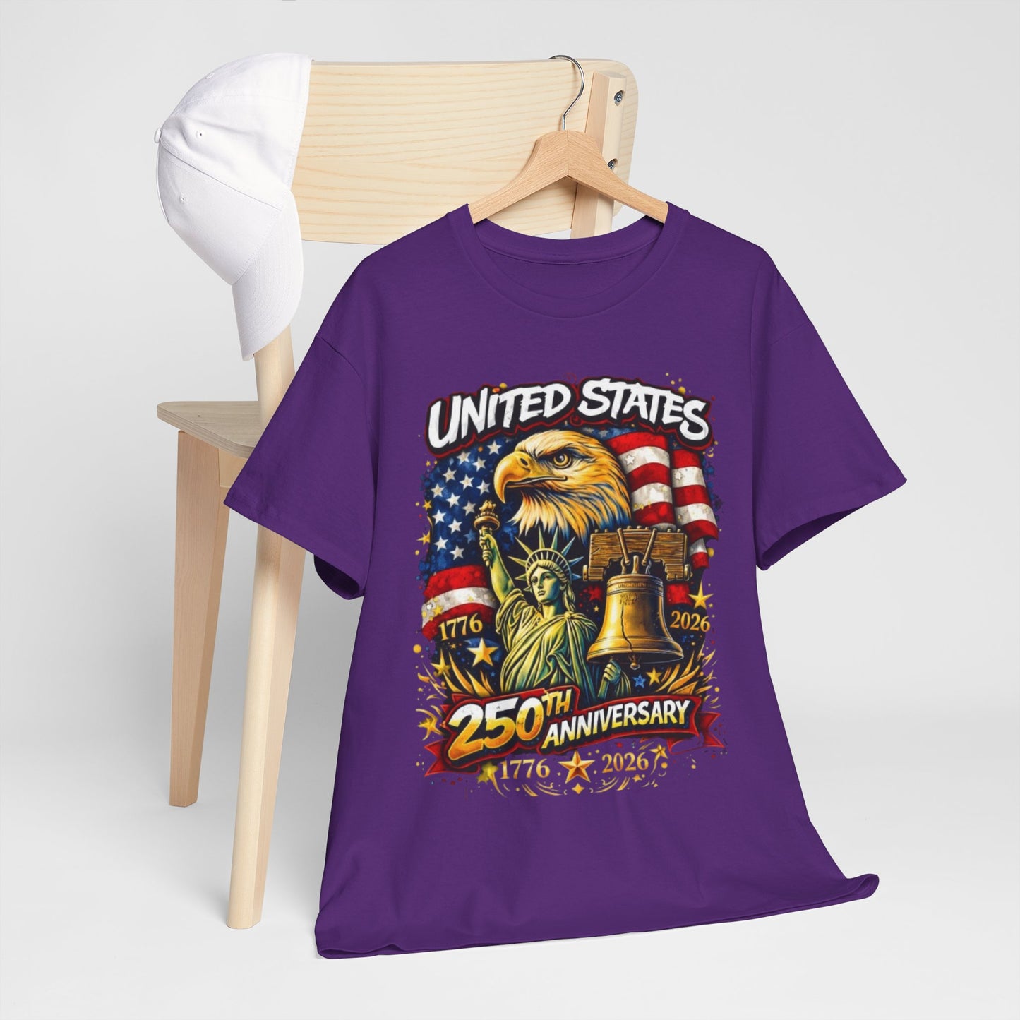 Lavender United States 250th Anniversary Streetwear T-Shirt – Patriotic Urban Graphic Tee