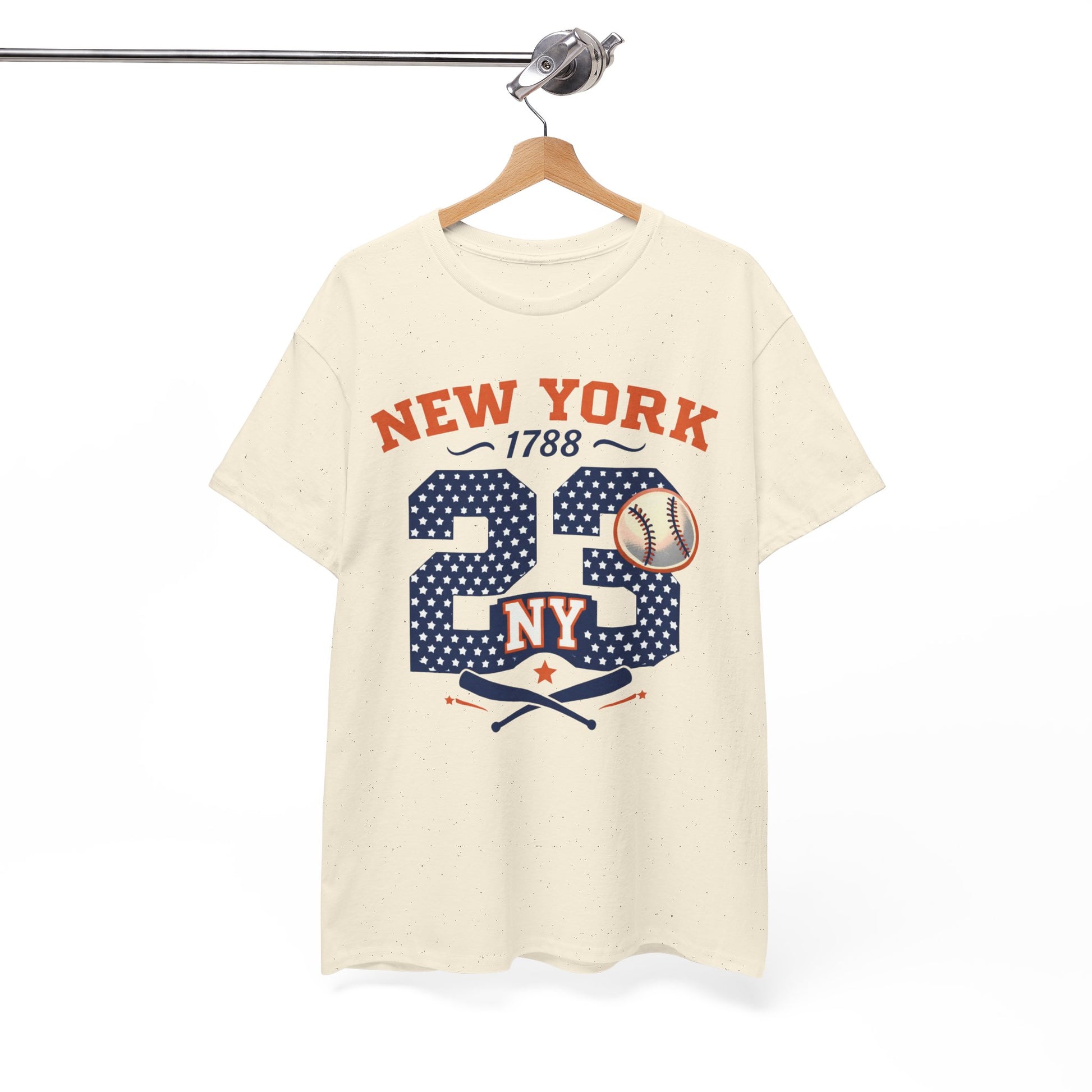White Smoke Baseball New York 23 T-Shirt — Retro NY Baseball Tee