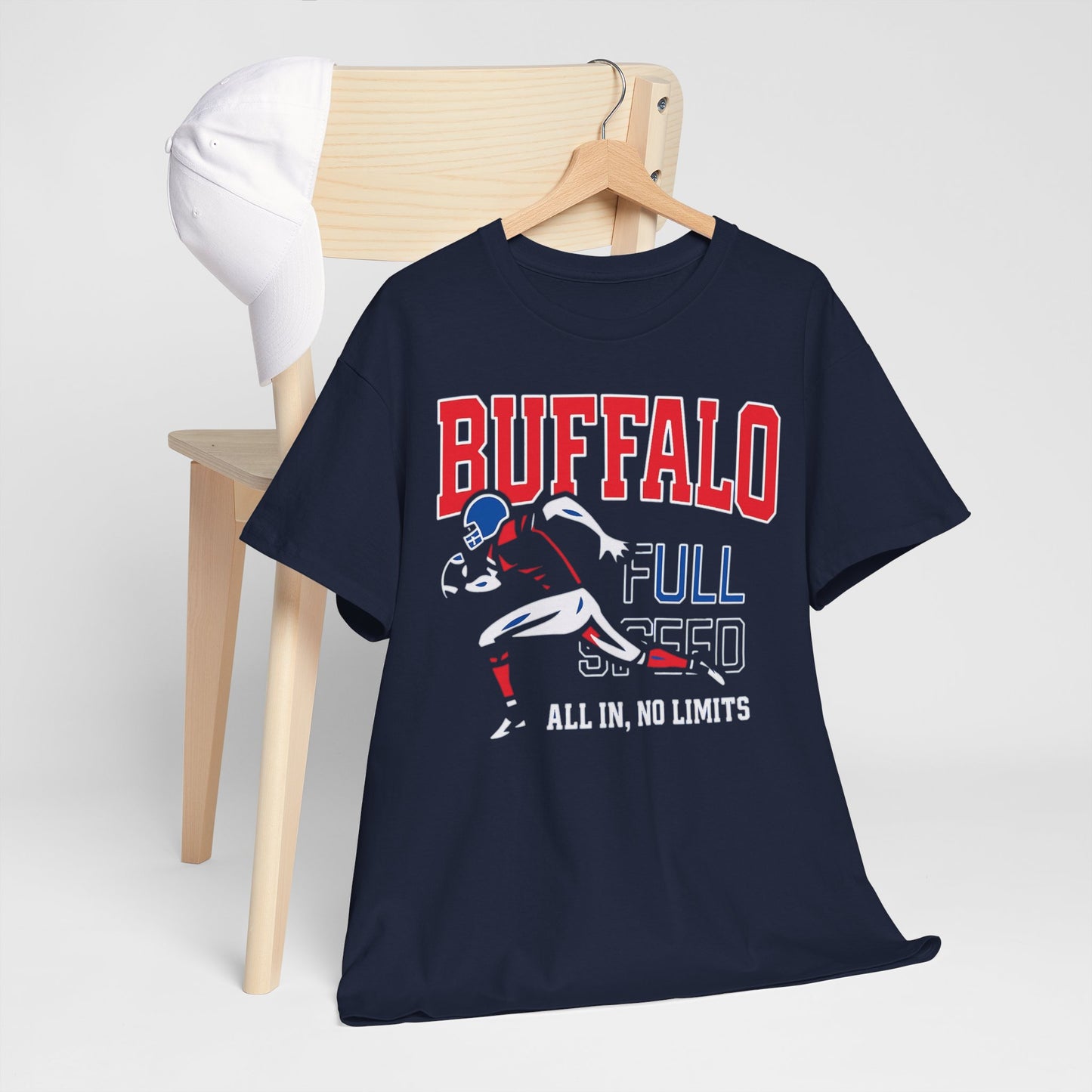 Buffalo Football Tee — "All In, No Limits" Player Graphic