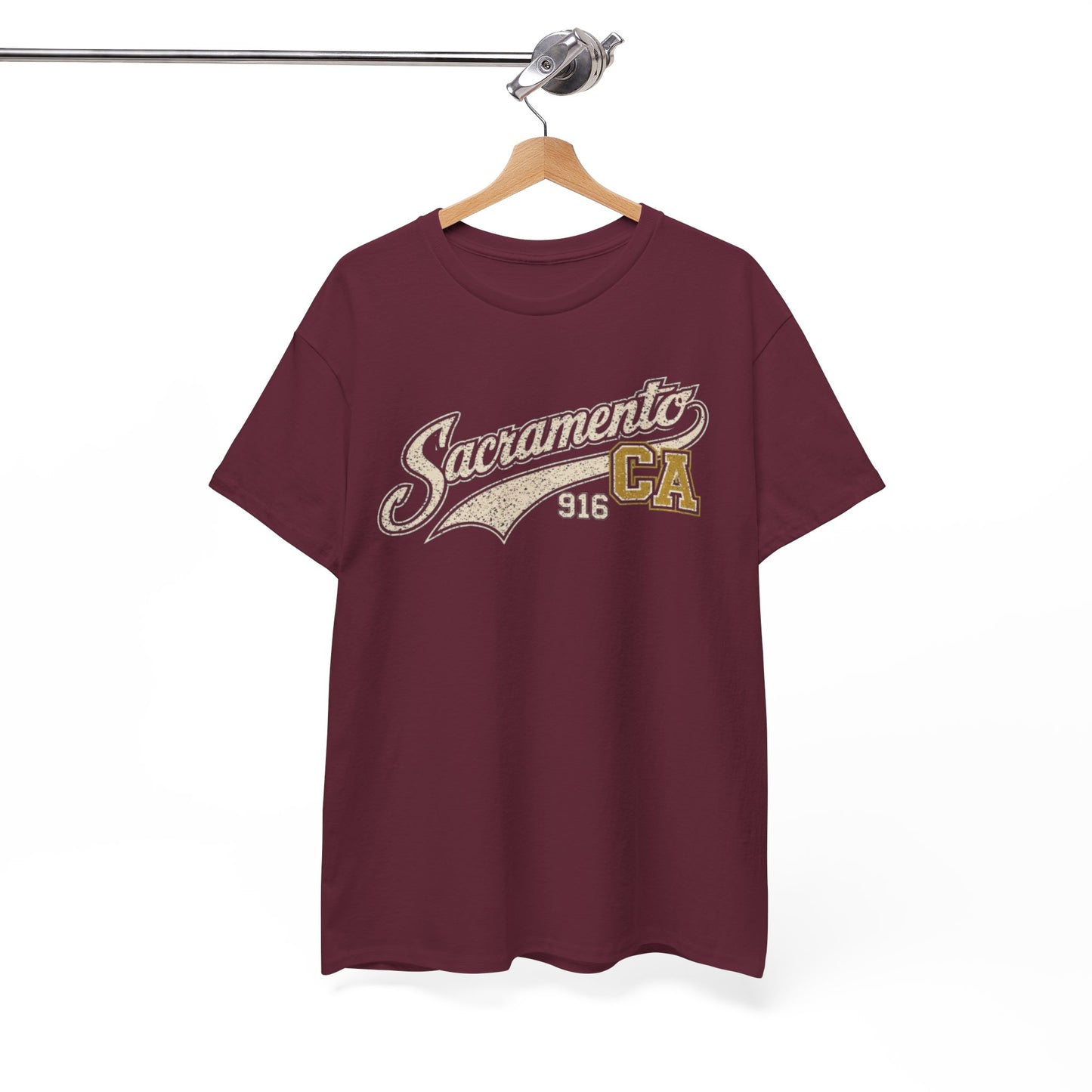 White Smoke Sacramento CA Vintage Script T‑Shirt — 916 Retro City Tee