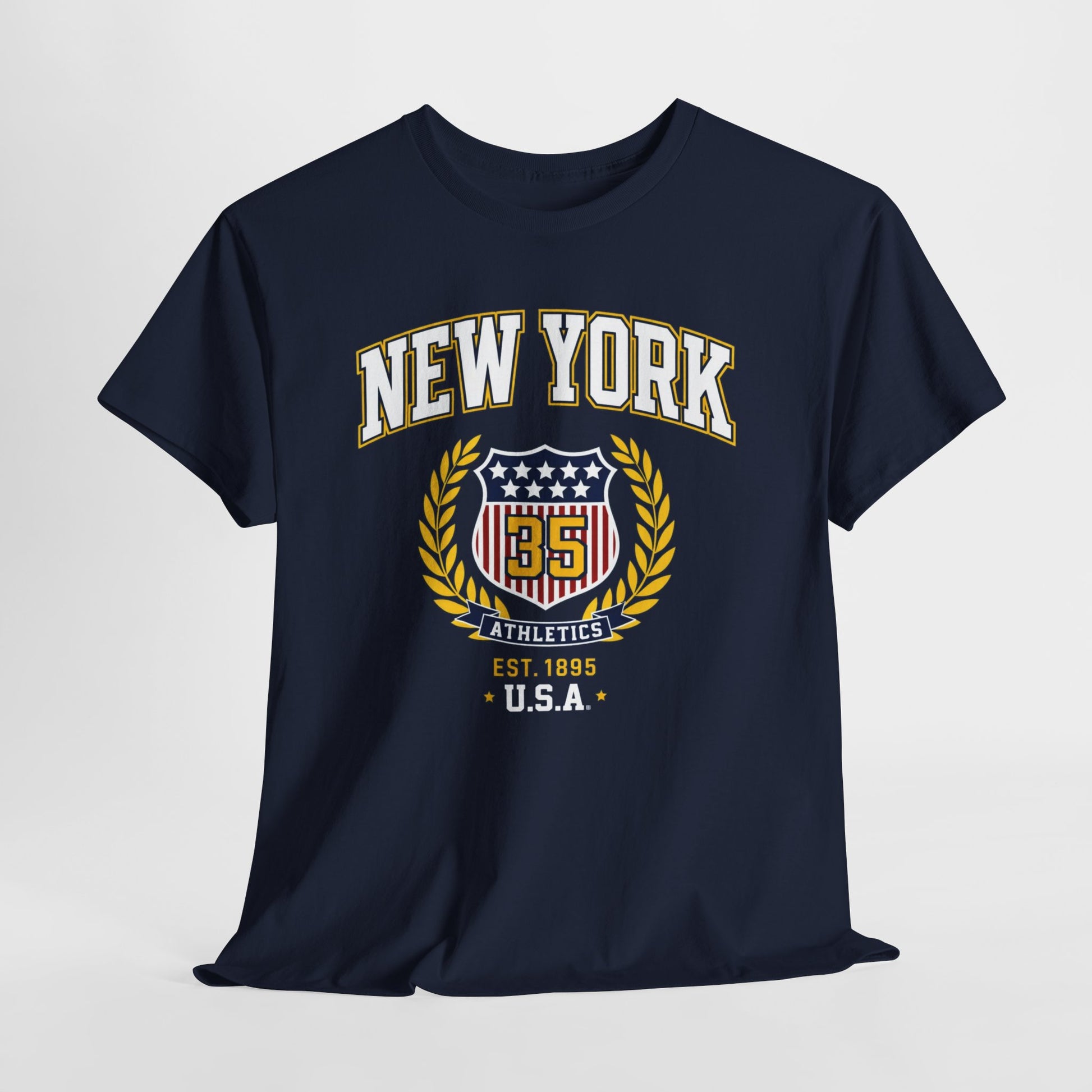Lavender New York Athletics Crest T-Shirt — Vintage USA College Tee