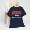 Dark Slate Gray Boston 1630 Massachusetts T-Shirt College style Retro campus tee