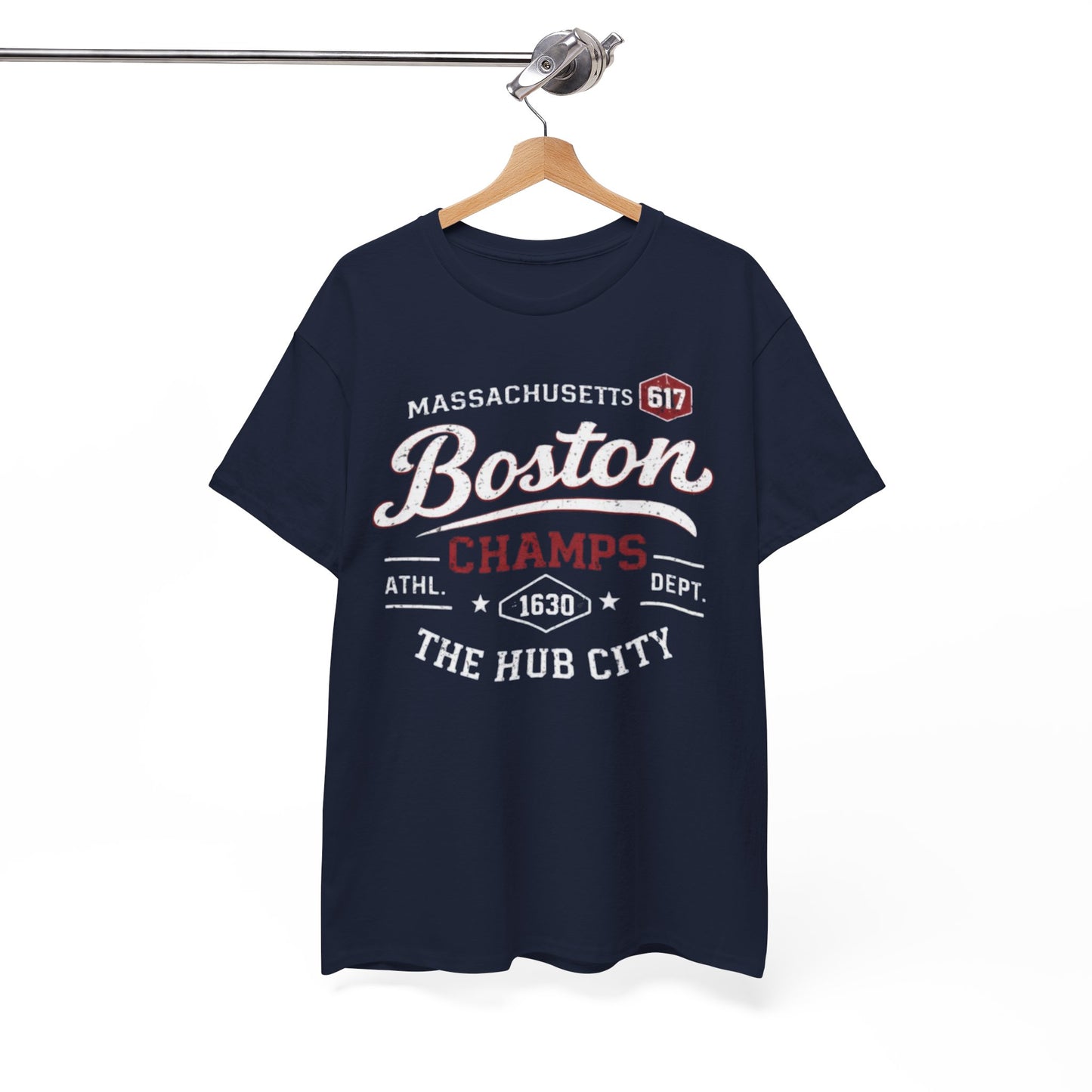 White Smoke Boston Champs T‑Shirt — The Hub City Retro Athletic Tee