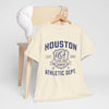 Antique White Houston Athletic Dept. T-Shirt — USA Texas 1990 Vintage Collegiate Tee