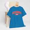 Dark Cyan Sacramento CA Arch Tee — Retro College-Style City T-Shirt