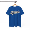 Pittsburgh PA Script T-Shirt — Gold City Tee Retro athletic and varsity layouts