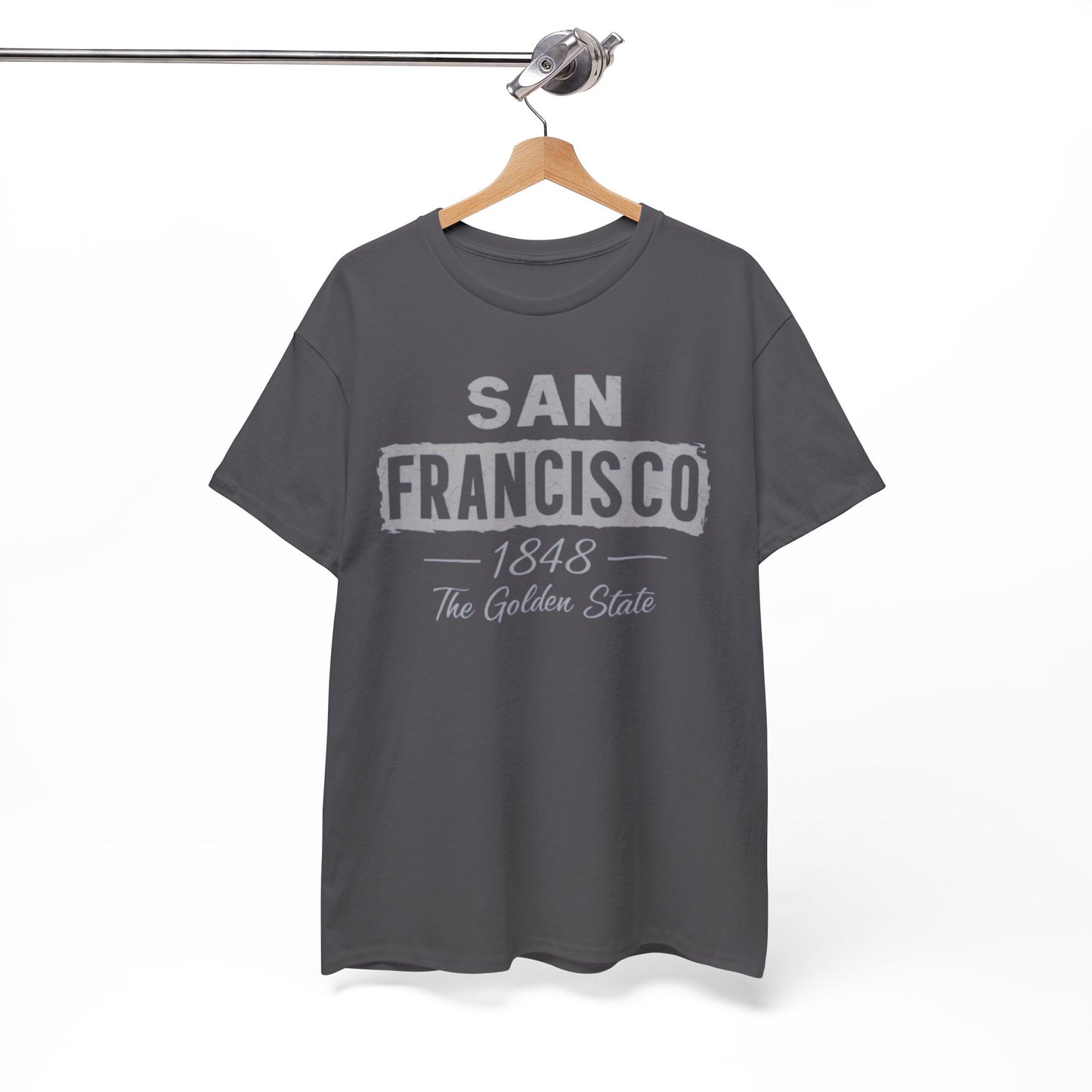 White Smoke San Francisco Golden State Heritage T-Shirt – 1848 City Streetwear Graphic Tee