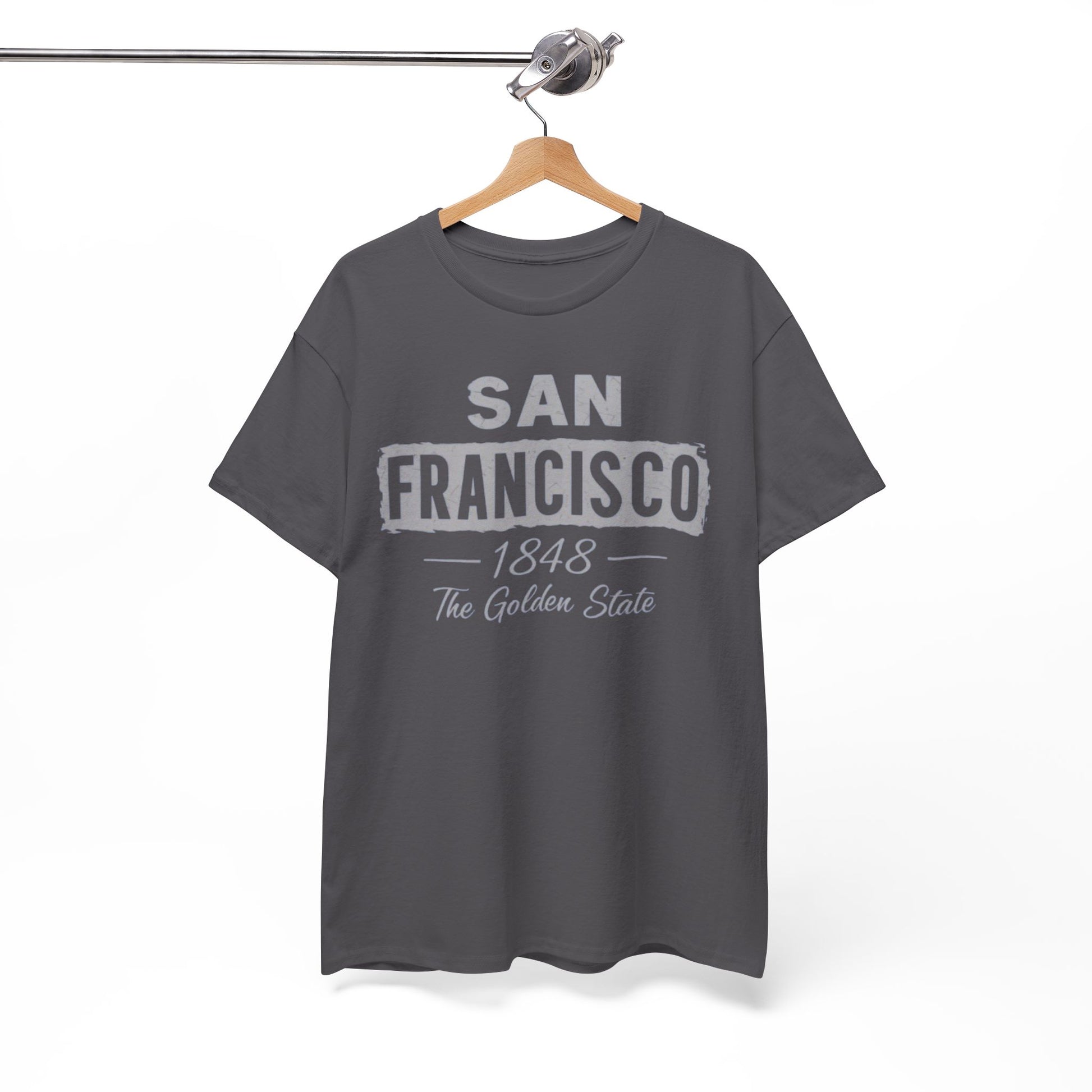 White Smoke San Francisco Golden State Heritage T-Shirt – 1848 City Streetwear Graphic Tee