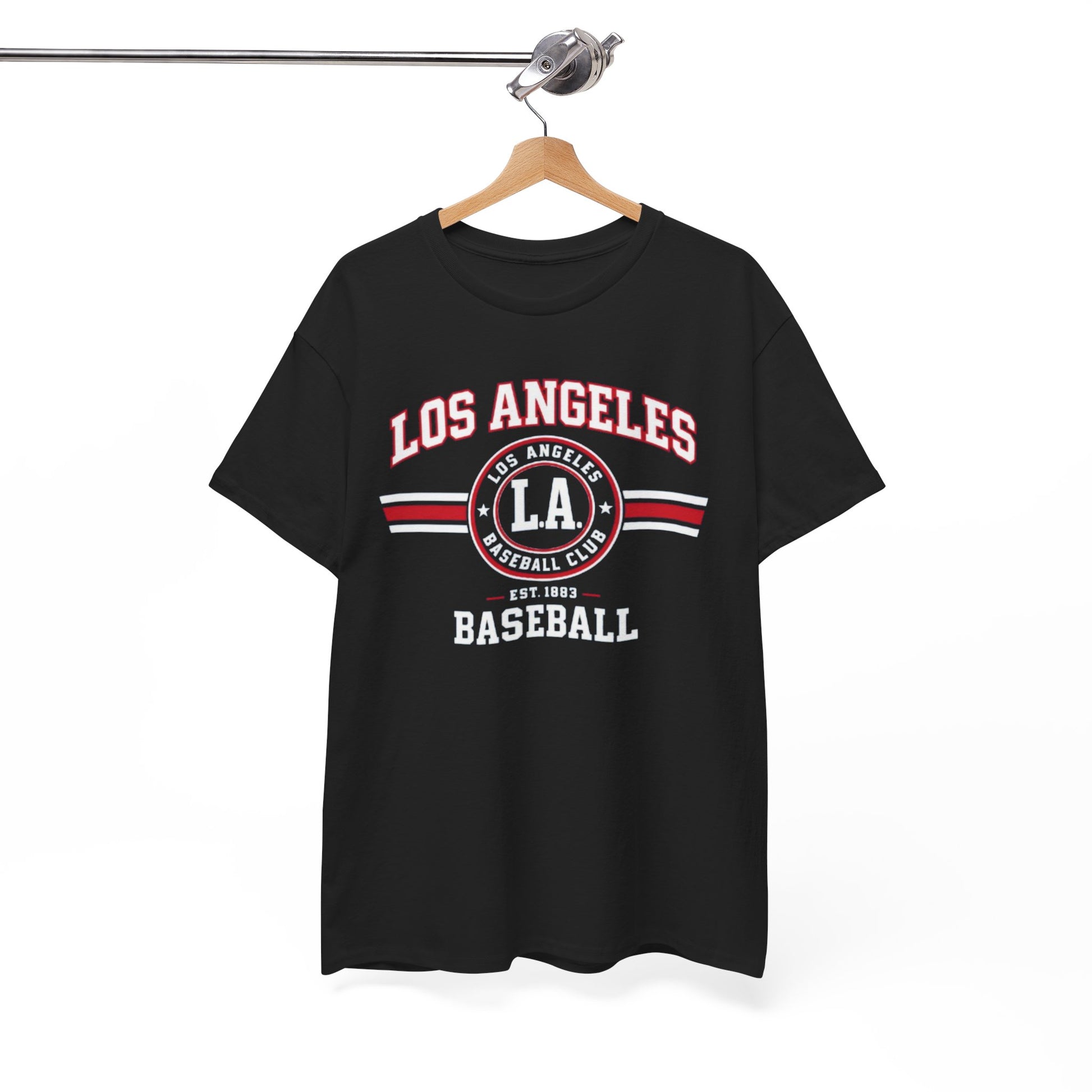 White Smoke Los Angeles Baseball Tee — LA Varsity Sports Graphic T‑Shirt
