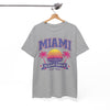 White Smoke Miami Ocean Drive Est. 305 Graphic T-Shirt – Retro Sunset Beach Streetwear Tee