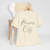 Antique White Kansas City Script Tee — Minimalist City Name T‑Shirt