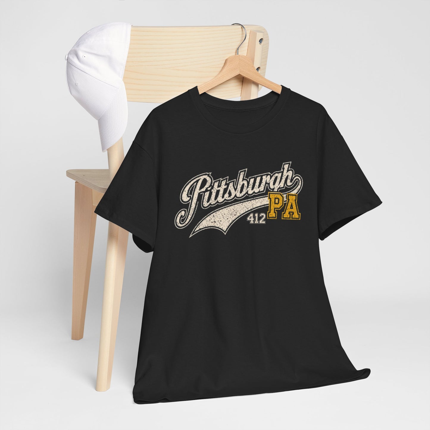 Pittsburgh PA 412 Retro Script Tee