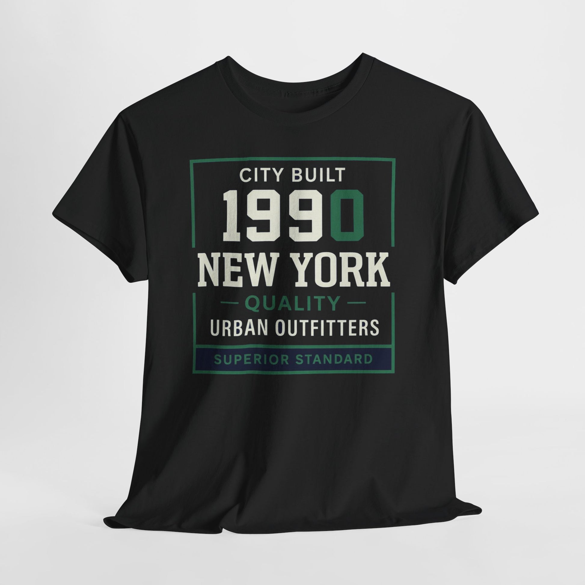 Dark Slate Gray 1990 New York Tee — Vintage City Built Graphic T‑Shirt