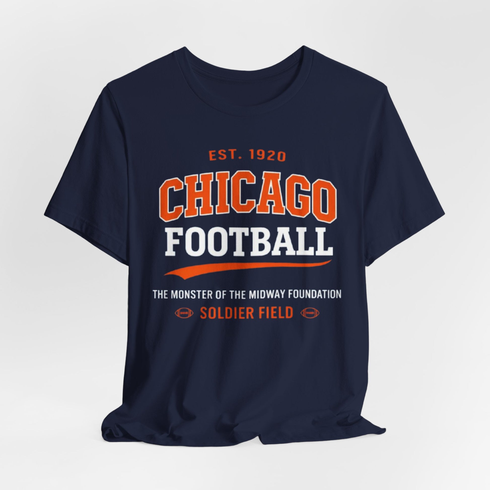 Dark Slate Gray Chicago Football Tee — Soldier Field Vintage-style Fan Shirt