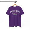 White Smoke Columbus Blue Jackets Vintage varsity-style lettering T-Shirt