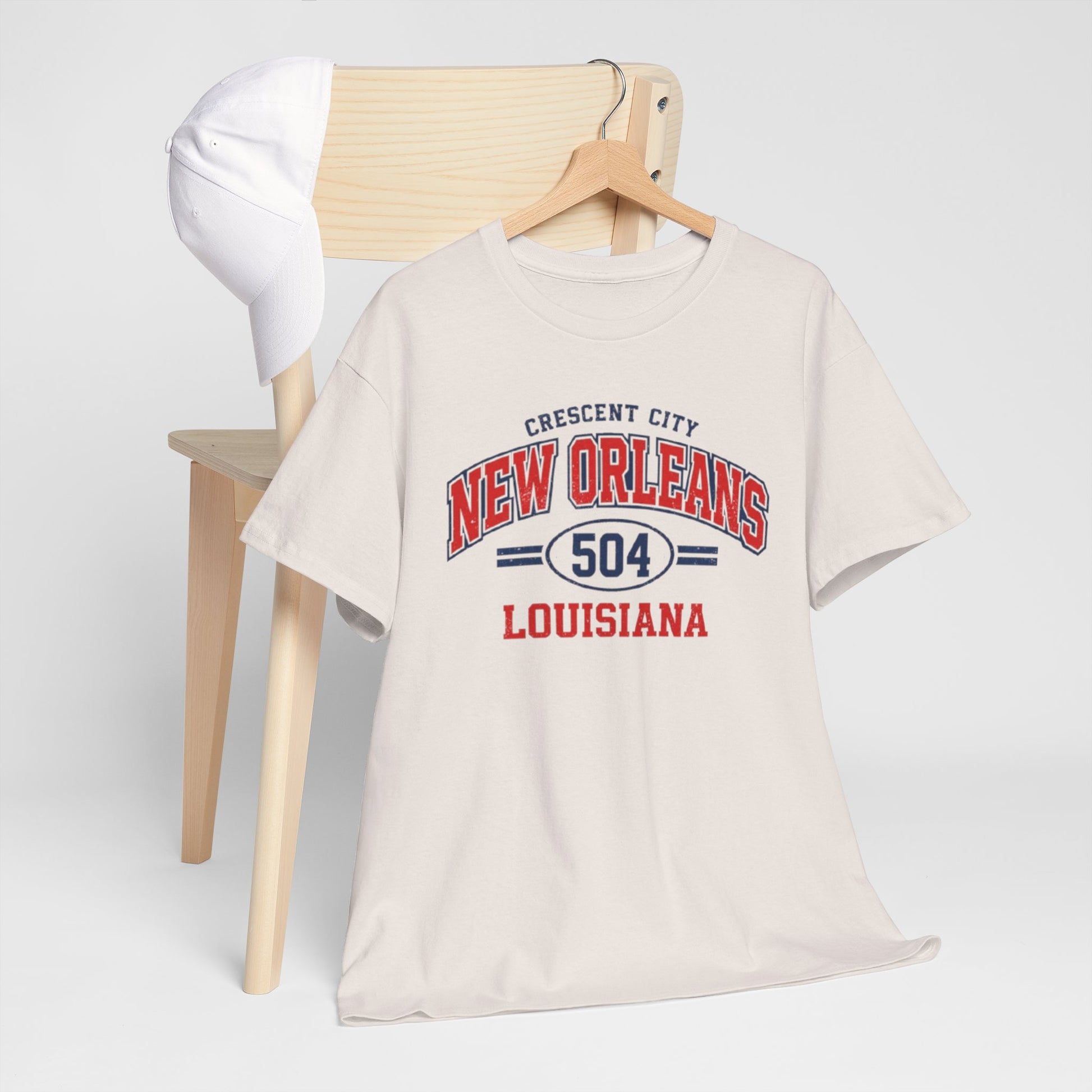 Light Gray New Orleans 504 Louisiana T-Shirt — Crescent City Vintage Sports Tee