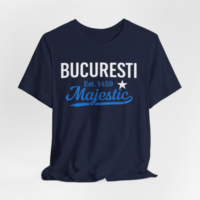 Tricou Bucuresti Majestic — Tricou Vintage Romanian City (Est. 1459) – breathable comfort wear, fan gear, image 1.0