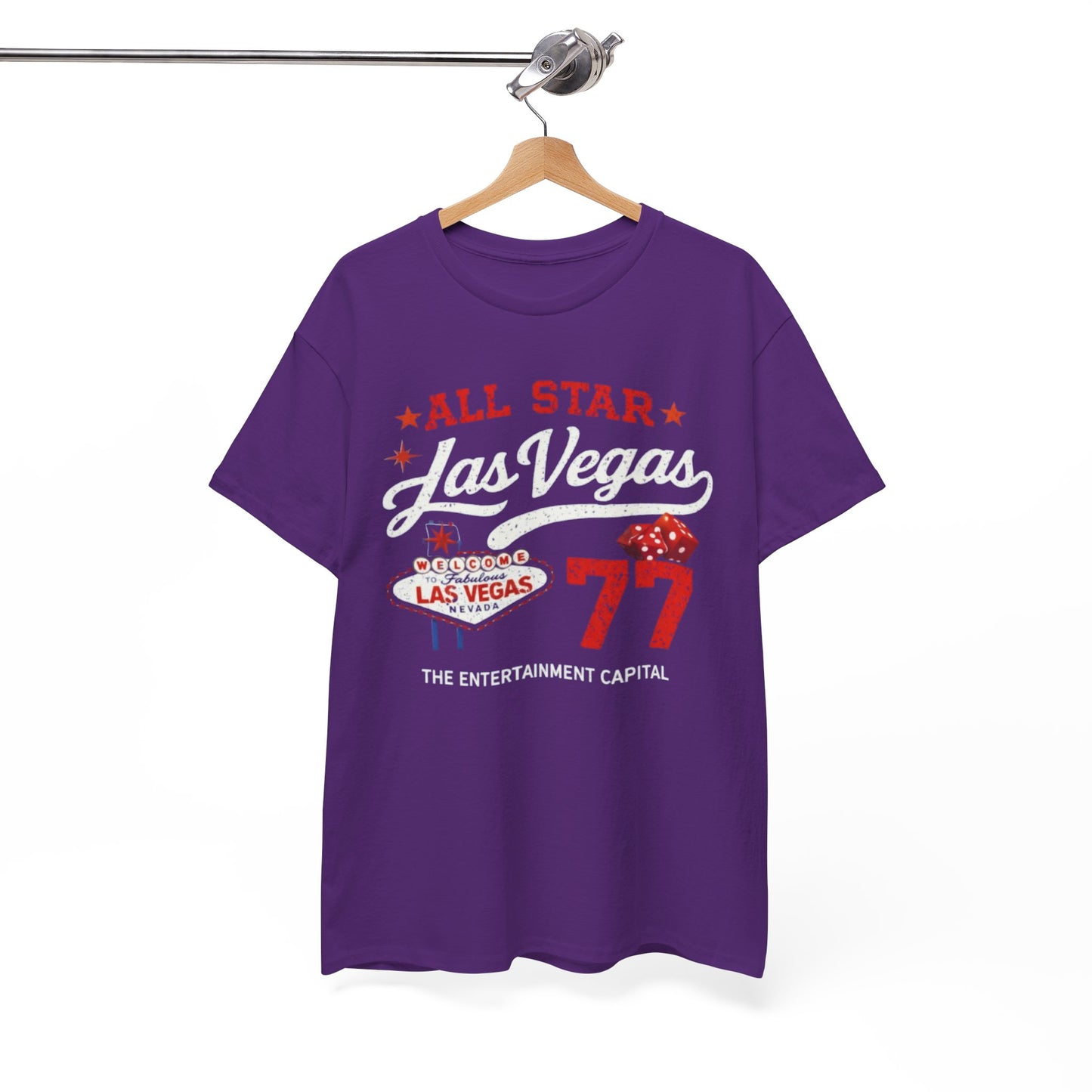 White Smoke Las Vegas All Star '77 Tee — Retro Casino Graphic T‑Shirt