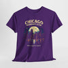 Dark Slate Blue Chicago Midnight Club T‑Shirt – Retro City Skyline "Where Night Is Legend"