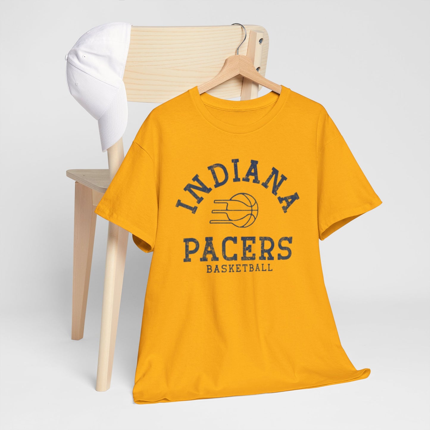 Goldenrod Indiana Pacers Basketball Tee — Vintage Varsity  T-Shirt