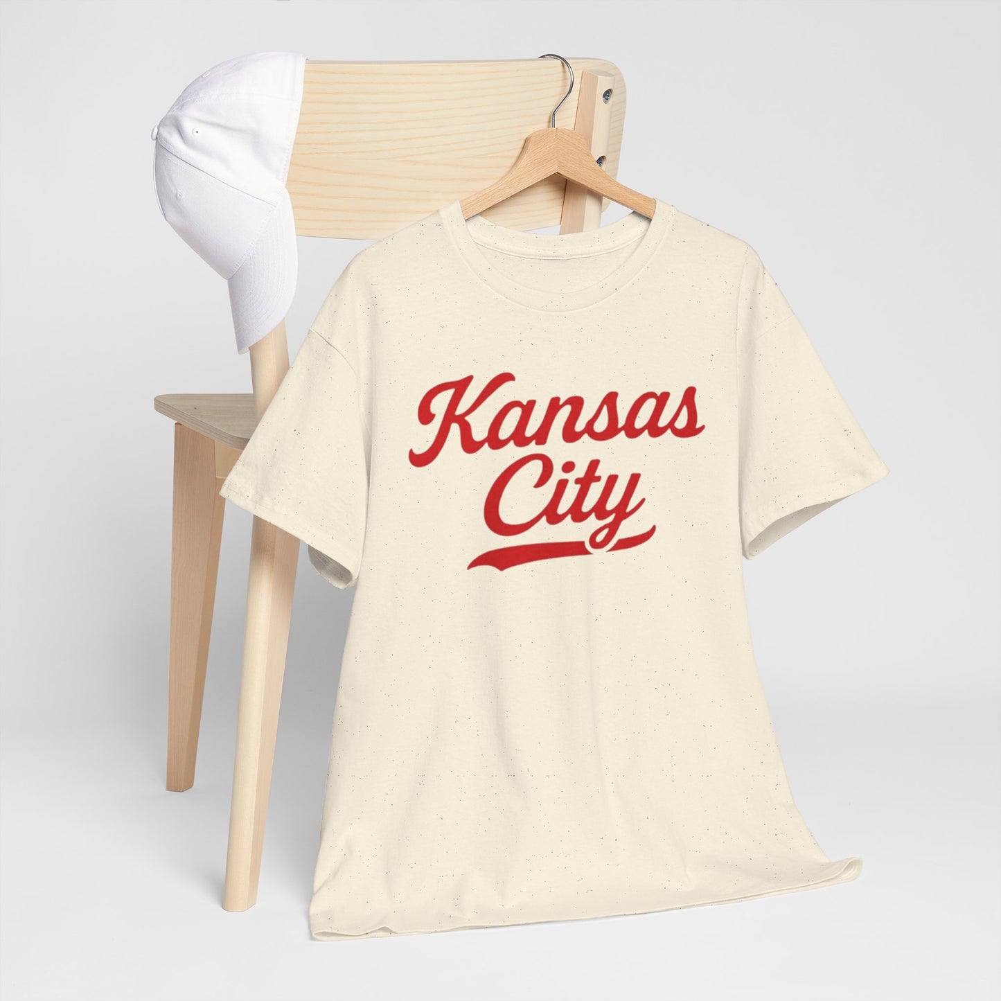Antique White Kansas City Script Tee — Retro Red City  T-Shirt