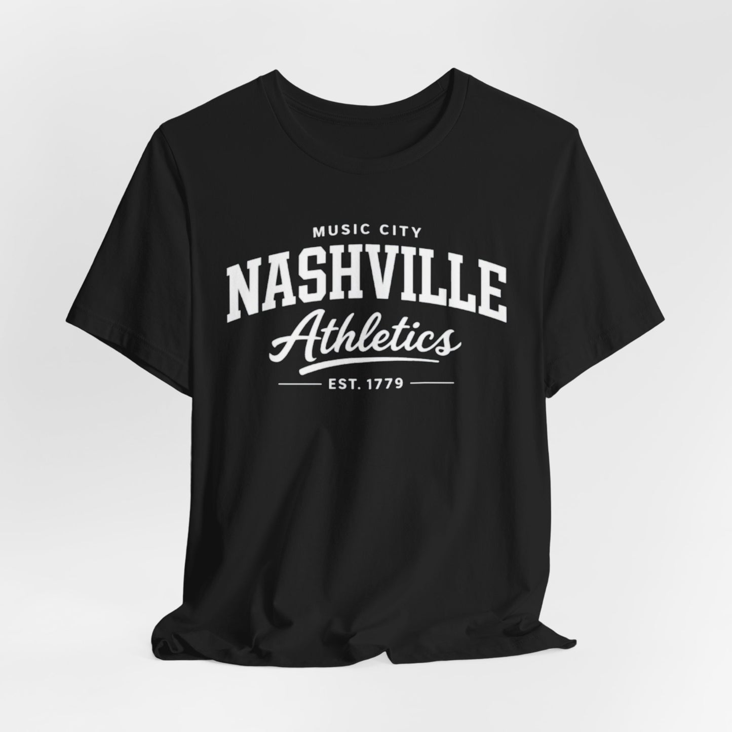 Black Nashville Athletics Tee — Music City Vintage Athletic Shirt