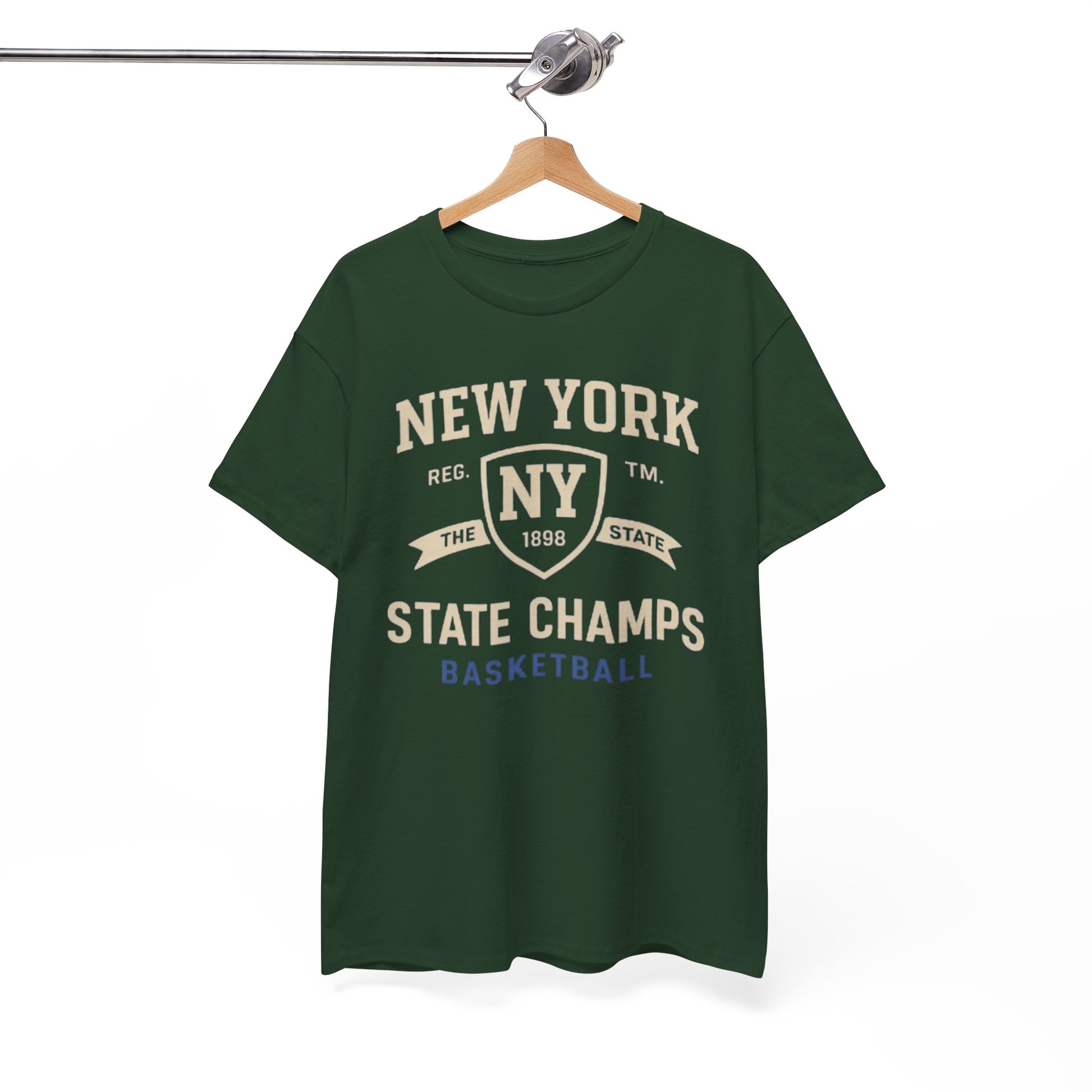 White Smoke New York State Champs Basketball T-Shirt — Vintage Collegiate Tee