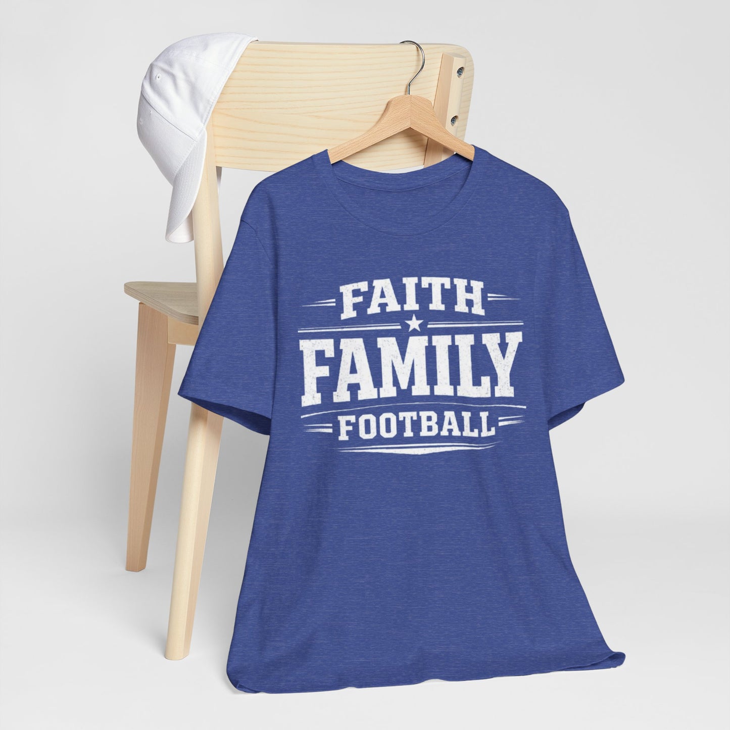 Faith Family Football Shirt – Texas Dallas Game Day Christian Football T Shirt