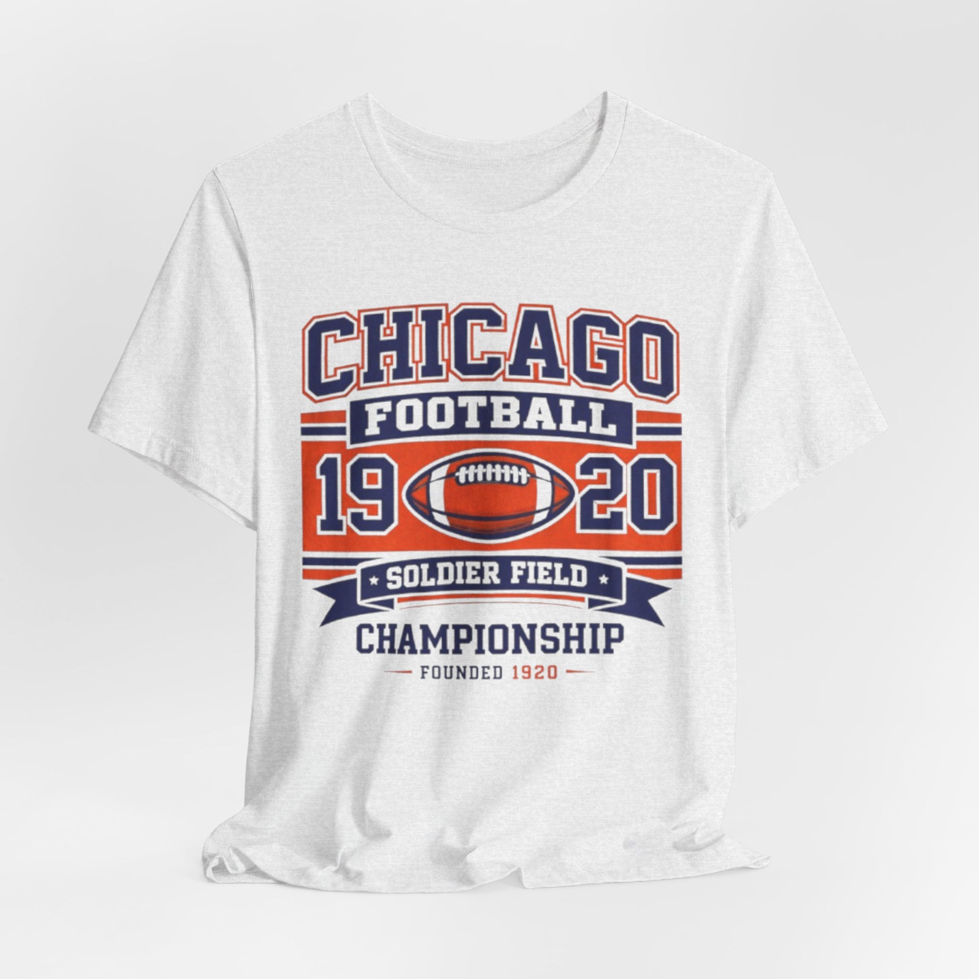 Lavender Chicago Football 1920 Championship Tee — Soldier Field Vintage Sports T‑Shirt