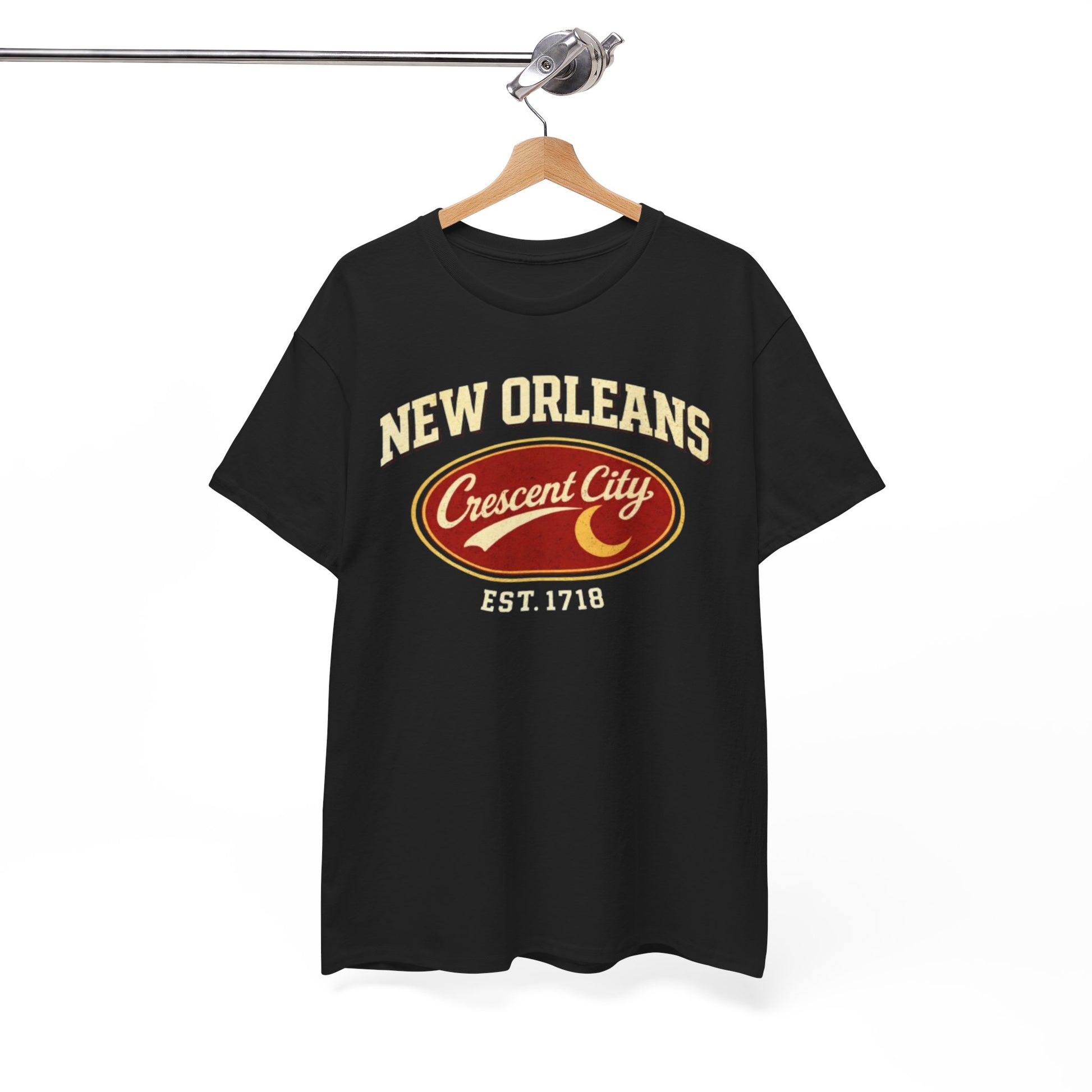 New Orleans Crescent City T-Shirt — Vintage Est. 1718 Tee – fan gear, game day outfit, image 1.0