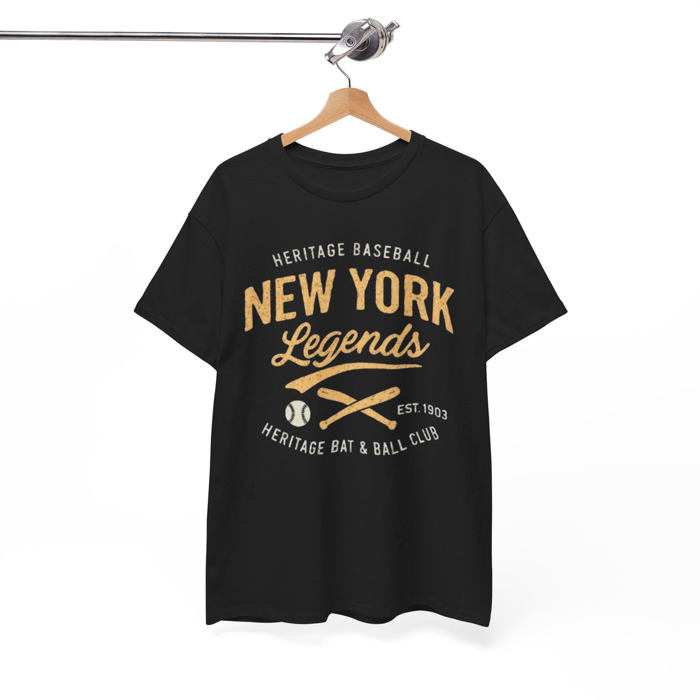 New York Legends Baseball T-Shirt — Heritage Bat & Ball Club Tee