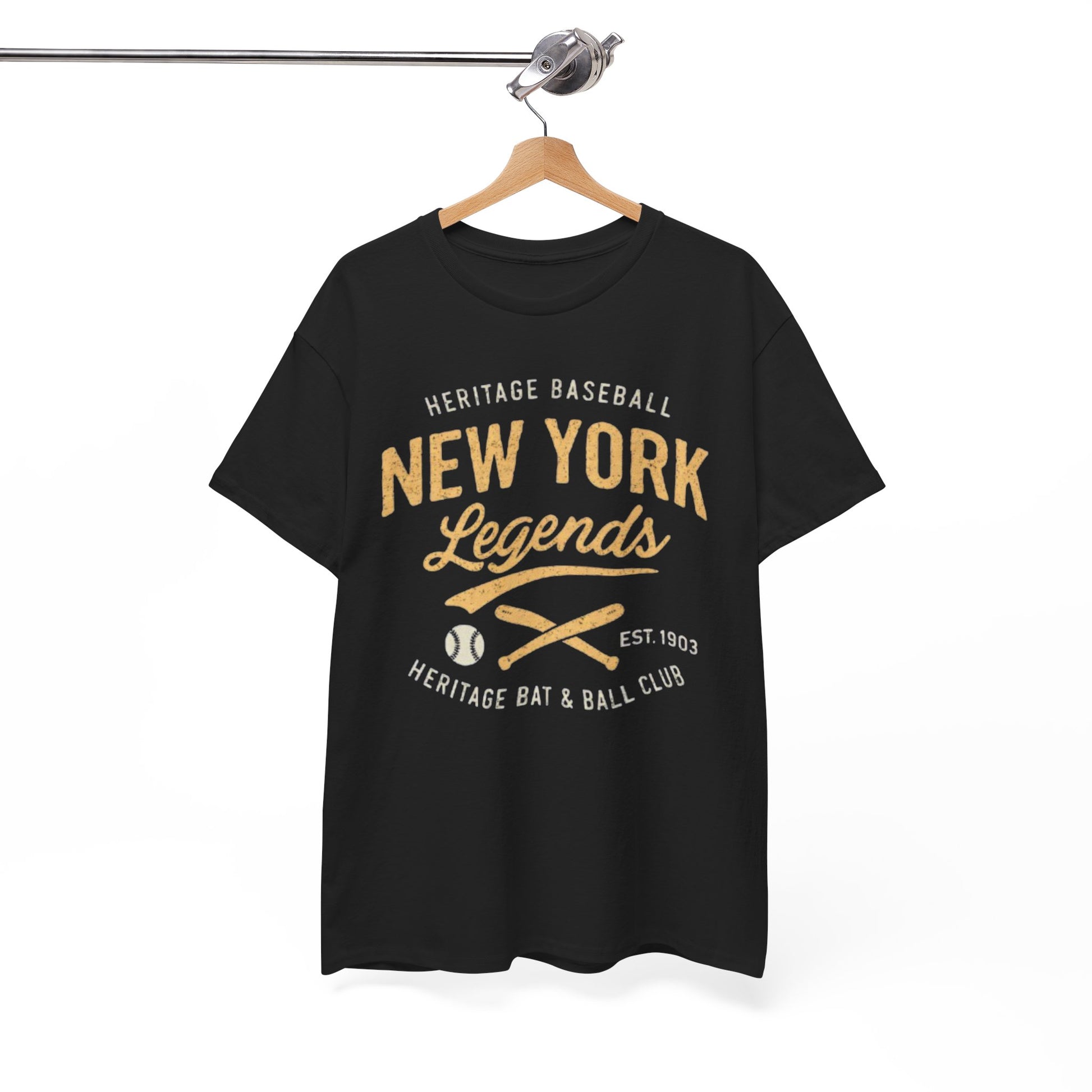 White Smoke New York Legends Baseball T-Shirt — Heritage Bat & Ball Club Tee