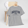 Dark Gray Austin Script College Tee – Austin, Texas Graphic T-Shirt