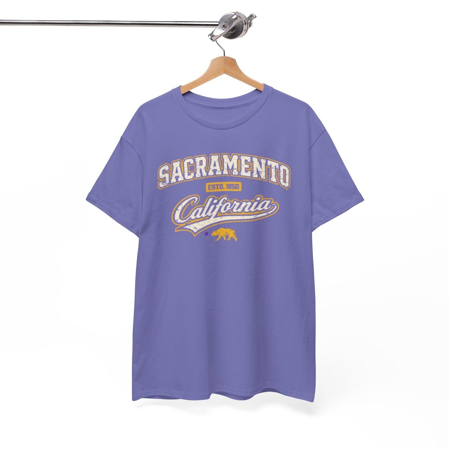 White Smoke Sacramento California Tee — Retro Collegiate City Shirt