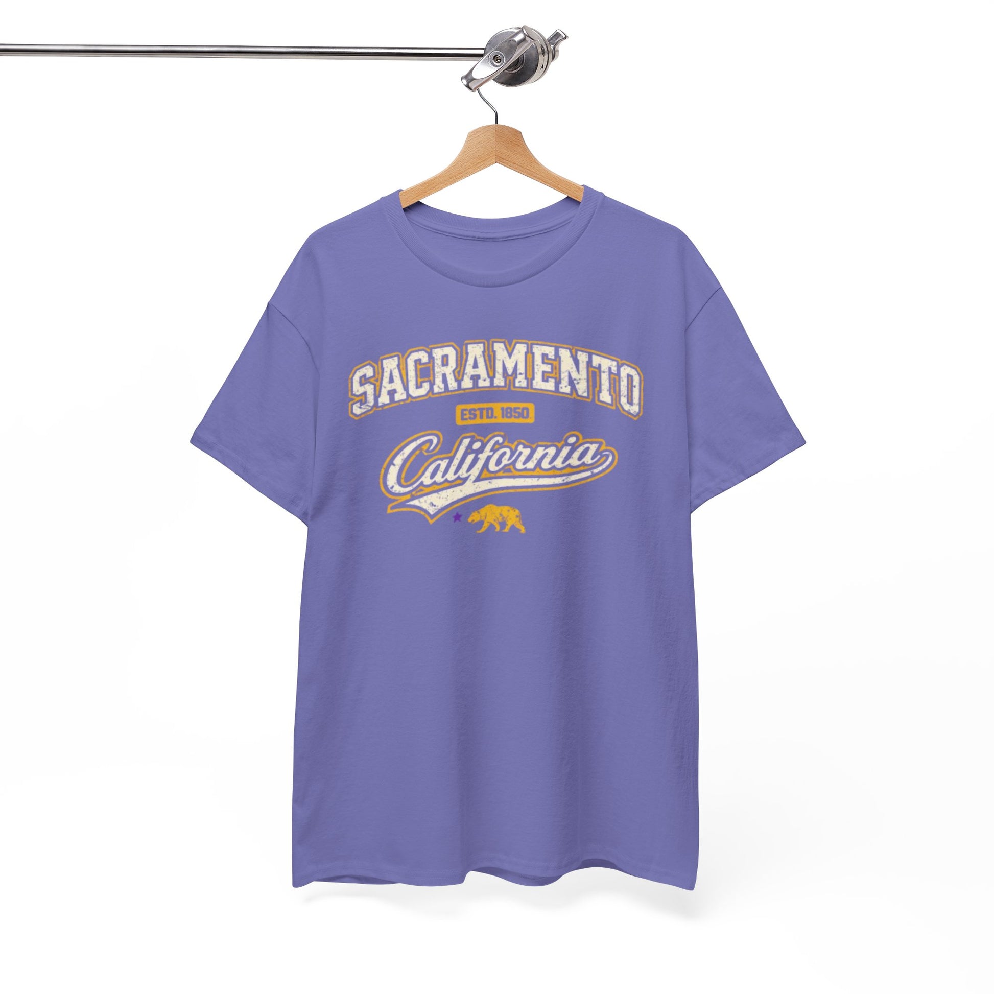 White Smoke Sacramento California Tee — Retro Collegiate City Shirt