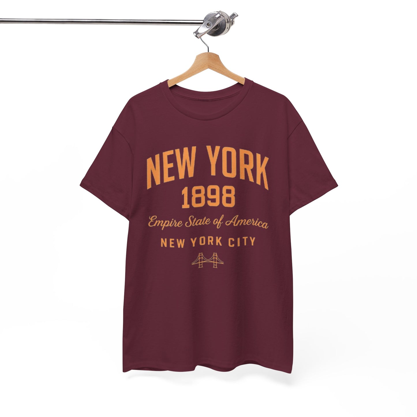 White Smoke New York 1898 Vintage Tee — Empire State of America City T‑Shirt