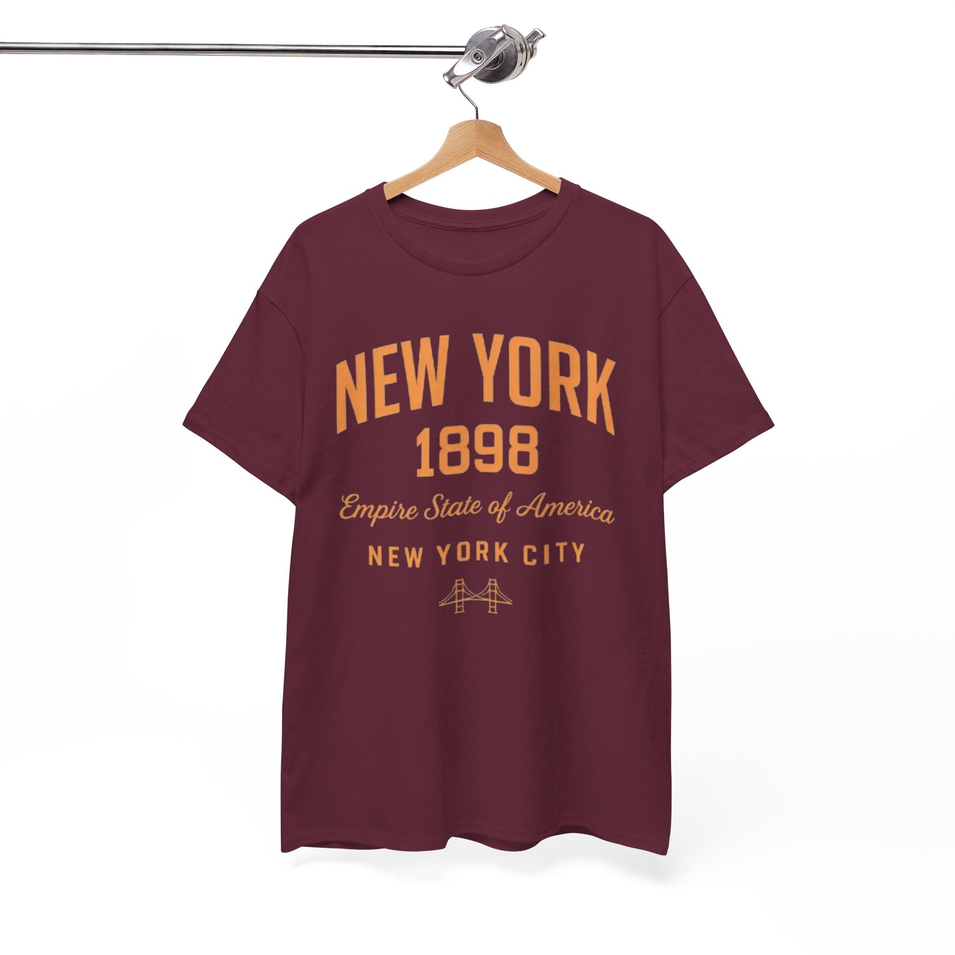 White Smoke New York 1898 Vintage Tee — Empire State of America City T‑Shirt