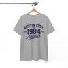 White Smoke Austin City 1984 Athletics Tee — Vintage Collegiate Graphic T-Shirt