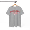 White Smoke Columbus Ohio Varsity T-Shirt – Retro College Style Streetwear Tee